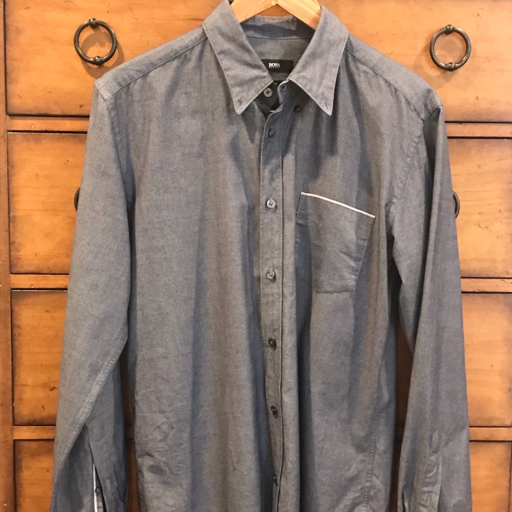 Hugo Boss Blue Casual Button Down Shirt